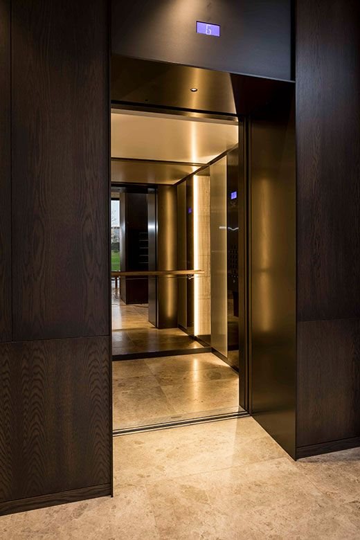 Golden luxury home elevator