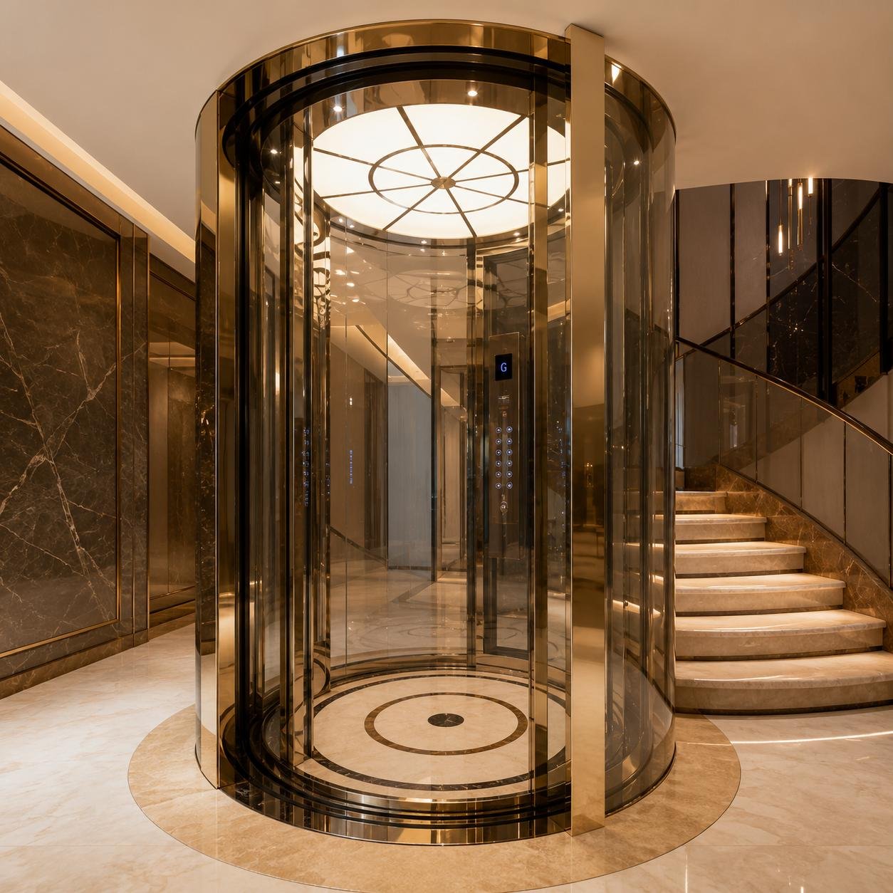 MRL Round Glass Elevator